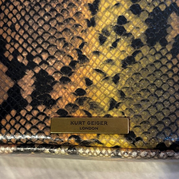 Kurt Geiger Brown and Gold Chain Shoulder Bag - Picture 3 of 12